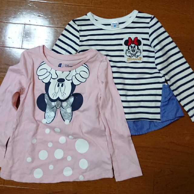 Disney(ディズニー)のミニーちゃん Tシャツ 2枚セット 100 キッズ/ベビー/マタニティのキッズ服女の子用(90cm~)(Tシャツ/カットソー)の商品写真