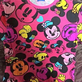 ディズニー(Disney)のディズニー総柄Tシャツ LL ミニー(Tシャツ(半袖/袖なし))