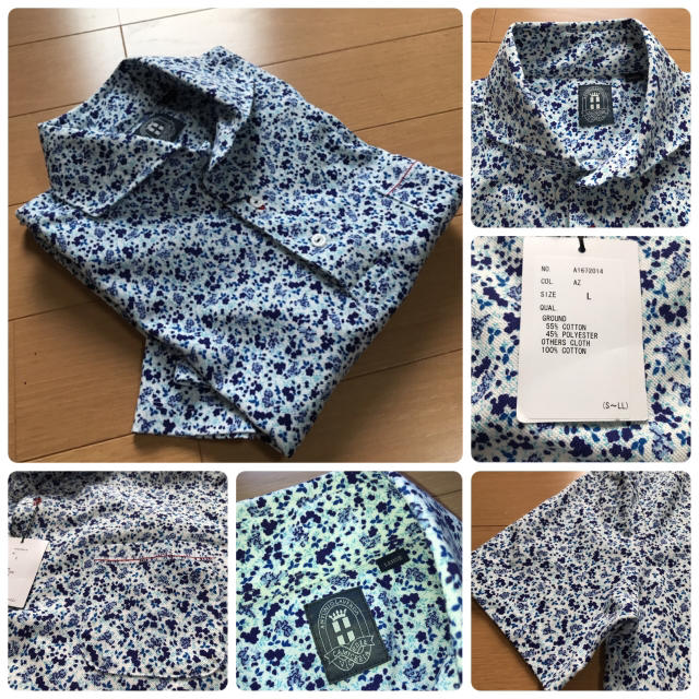 THE SUIT COMPANY(スーツカンパニー)のスーツカンパニー 子花柄 ビズポロ 新品 ブルー メンズのトップス(ポロシャツ)の商品写真