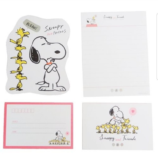 SNOOPY(スヌーピー)のスヌーピー　レターセット　ホワイト ハンドメイドの文具/ステーショナリー(カード/レター/ラッピング)の商品写真