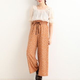 マジェスティックレゴン(MAJESTIC LEGON)の新品♡タグ付き♪ 定価5830円  ウエストゴム　パンツ　オレンジ　M(カジュアルパンツ)