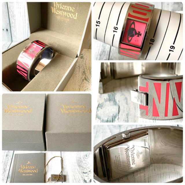 Vivienne Westwood(ヴィヴィアンウエストウッド)の【電池交換済み】 vivienne 腕時計 ボンドウォッチ ピンク バングル レディースのファッション小物(腕時計)の商品写真