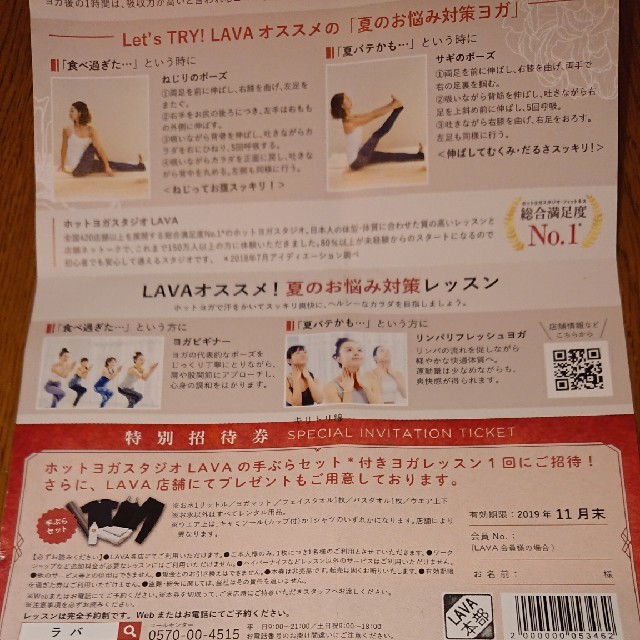 LAVA特別招待券 チケットの優待券/割引券(その他)の商品写真
