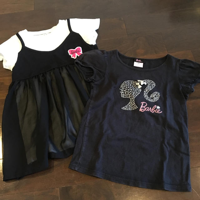 Barbie(バービー)のバービー Tシャツ 2枚セット 120 キッズ/ベビー/マタニティのキッズ服女の子用(90cm~)(Tシャツ/カットソー)の商品写真