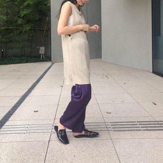 トゥデイフル(TODAYFUL)のTODAYFUL Silkete Rough Pants サテンラフパンツ38(カジュアルパンツ)