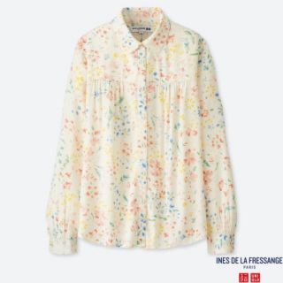 ユニクロ(UNIQLO)のINES×UNIQLO イネス ユニクロ ジョーゼットギャザーブラウス(シャツ/ブラウス(長袖/七分))