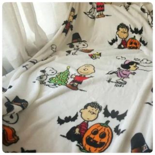 ハロウィン柄 柔らか肌触りスヌーピー毛布(毛布)