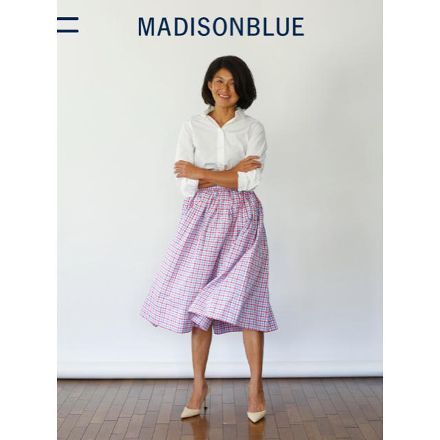 雑誌で紹介された MADISONBLUE - 最終価格【MADISONBLUEマディソンブルー】チェックギャザースカート 02 ひざ丈スカート