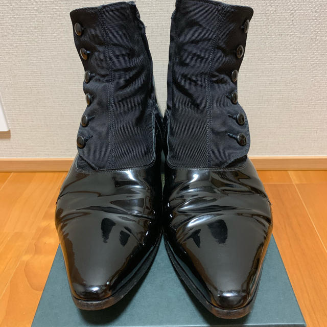 ディオールオム エナメルボタンヒールブーツ エディ期 SIZE42靴/シューズ