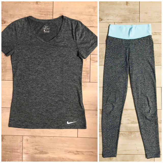 NIKE(ナイキ)のY様専用 NIKE DRI FIT Tシャツ + レギンスセット レディースのトップス(Tシャツ(半袖/袖なし))の商品写真