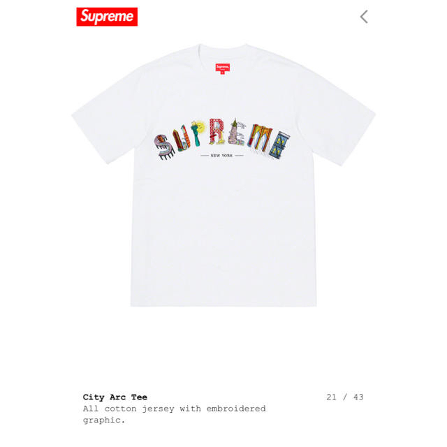 supreme City Arc Tee whiteトップス