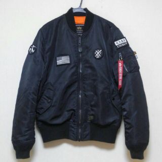 アルファインダストリーズ(ALPHA INDUSTRIES)のALPHA×FTC MA-1 別注 コラボ フライトジャケット【ブラック★XL】(フライトジャケット)