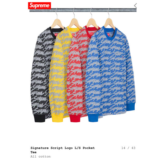 Supreme Signature Script Logo L/S Pocket