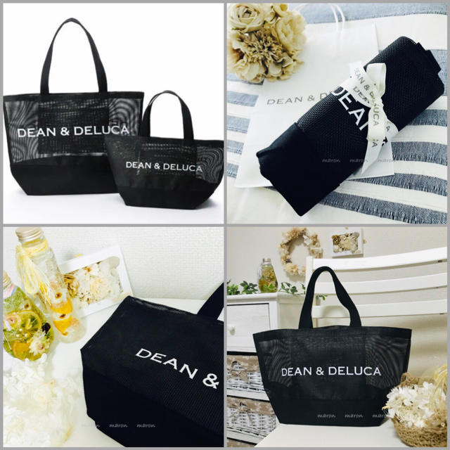 DEAN & DELUCA(ディーンアンドデルーカ)のＳサイズ 黒 DEAN&DELUCAメッシュバッグメッシュトートバッグエコバッグ レディースのバッグ(トートバッグ)の商品写真