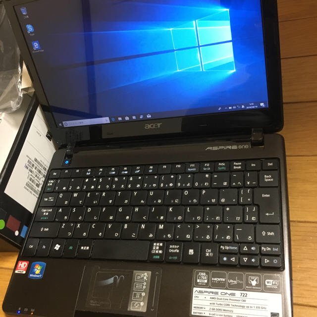 aspire one 722 AO722-CM303 windows10