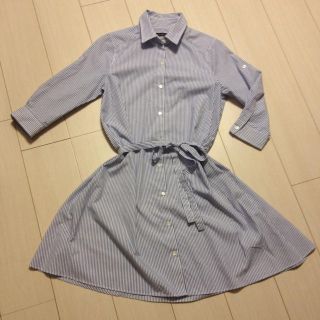 ユナイテッドアローズグリーンレーベルリラクシング(UNITED ARROWS green label relaxing)のグリーンレーベル♡青×白ストライプOP(ひざ丈ワンピース)