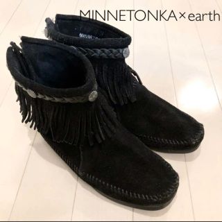 ミネトンカ(Minnetonka)のMINNETONKA×earth  カラー ブラック   サイズ 24cm(ブーツ)