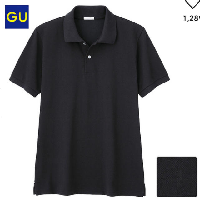 GU(ジーユー)の GU  ジーユー    ドライポロシャツ（半袖）  ブラック メンズのトップス(ポロシャツ)の商品写真