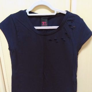 アナップ(ANAP)の未着用♡セッティモアナップ♡穴開きダメージTシャツ　ネイビー(Tシャツ(半袖/袖なし))