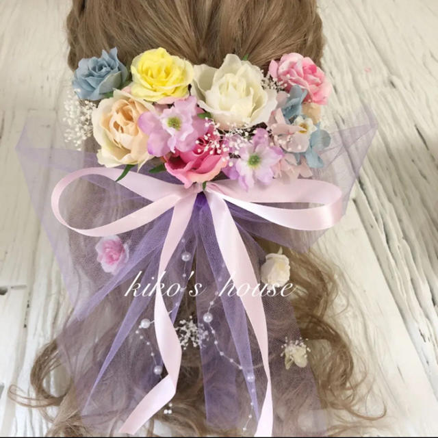 ラプンツェル 髪飾り ヘッドドレス BIGリボン - ヘッドドレス/ドレス