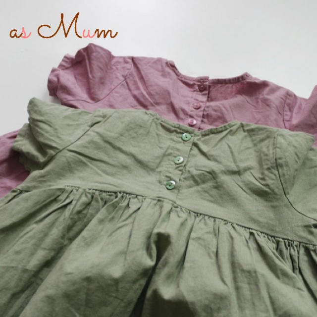 【asmum】ボリューム☆ワンピース パープル 100cm キッズ/ベビー/マタニティのキッズ服女の子用(90cm~)(ワンピース)の商品写真