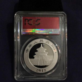 2018 中国 パンダ 銀貨 PCGS MS70 FS 最高鑑定 未使用 純銀(貨幣)
