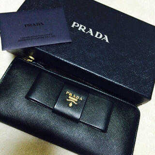 プラダ(PRADA)のPRADA/L字型リボン長財布(財布)