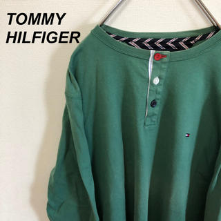 トミーヒルフィガー(TOMMY HILFIGER)の90s TOMMY HILFIGER トミーヒルフィガー ロンt グリーン 緑(Tシャツ/カットソー(七分/長袖))