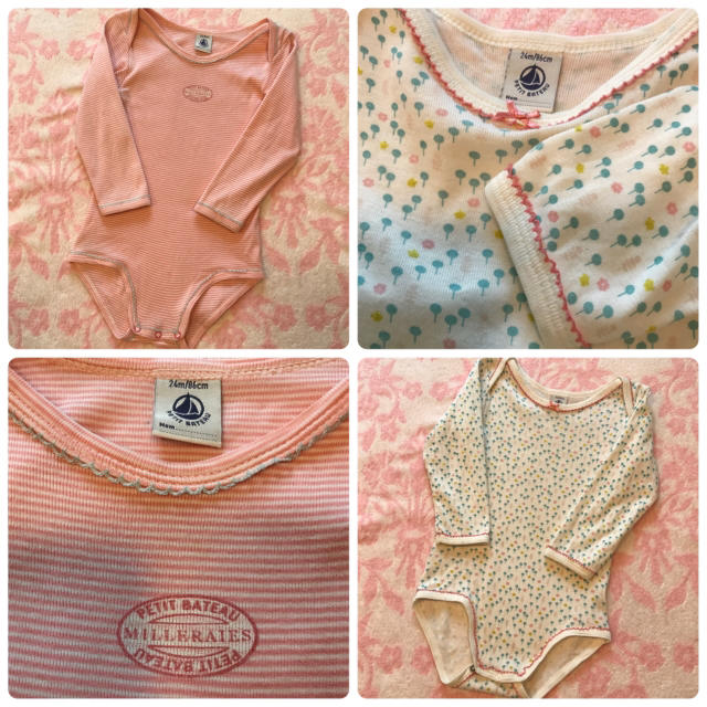 PETIT BATEAU(プチバトー)のプチバトー♡ 肌着 ロンパース 長袖 ボディ 2枚組 24m 86cm キッズ/ベビー/マタニティのベビー服(~85cm)(肌着/下着)の商品写真