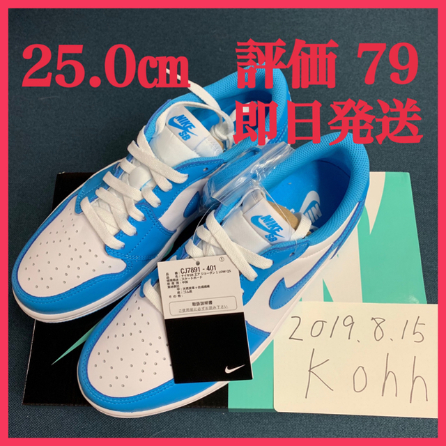 NIKE(ナイキ)の25.0㎝ NIKE SB AIR JORDAN 1 LOW UNC メンズの靴/シューズ(スニーカー)の商品写真