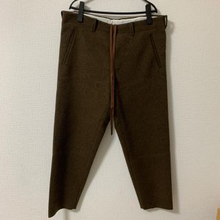 サンシー(SUNSEA)のSUNSEA 16AW カットオフメルトンパンツ ブラウン サイズ2(スラックス)