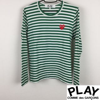 コムデギャルソン(COMME des GARCONS)の美品 プレイコムデギャルソン 長袖Tシャツ レディース ボーダー サイズL(Tシャツ(長袖/七分))