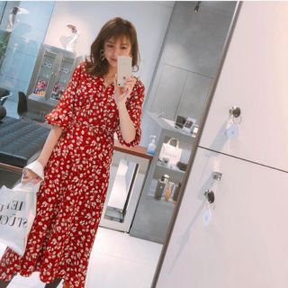 【タグ付き新品】ザラ 花柄 カシュクール ロング ワンピース