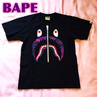 アベイシングエイプ(A BATHING APE)の☆未来様専用☆【BAPE】ジップシャークプリントTシャツ ブラック Sサイズ(Tシャツ/カットソー(半袖/袖なし))