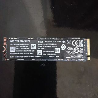 intel ssd 760p 512GB(PC周辺機器)