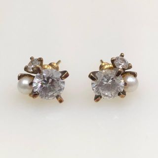 イーエム(e.m.)のジルコニア&パール ピアス(ピアス)