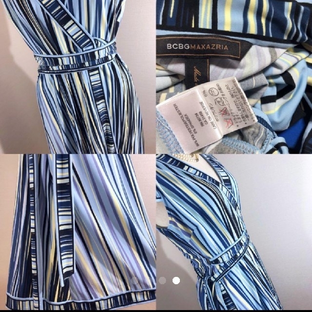 BCBGMAXAZRIA(ビーシービージーマックスアズリア)の専用 bcbg ストライプ ラップワンピース レディースのワンピース(ひざ丈ワンピース)の商品写真