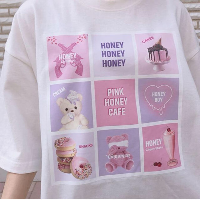 Honey Cinnamon(ハニーシナモン)のハニーシナモン♡ピンクボックスTワンピース(完売品) レディースのトップス(Tシャツ(半袖/袖なし))の商品写真