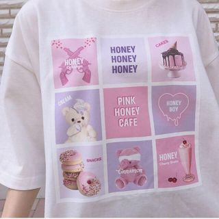 ハニーシナモン(Honey Cinnamon)のハニーシナモン♡ピンクボックスTワンピース(完売品)(Tシャツ(半袖/袖なし))