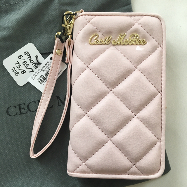 CECIL McBEE(セシルマクビー)の新品 セシルマクビー キルティング 手帳型 iPhoneケース ピンク スマホ/家電/カメラのスマホアクセサリー(iPhoneケース)の商品写真