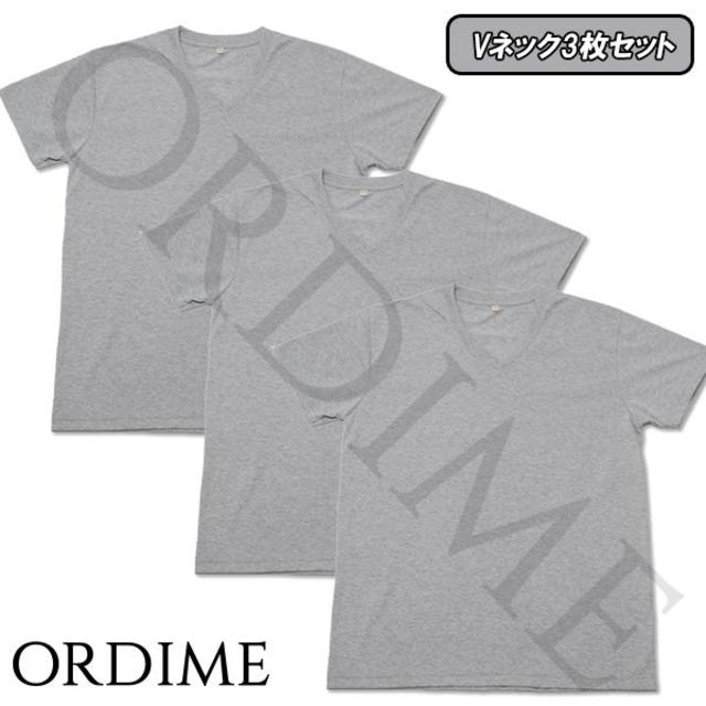 【SALE】  3枚セット Ｖネック Ｔシャツ グレー 100％綿 無地 半袖  メンズのトップス(Tシャツ/カットソー(半袖/袖なし))の商品写真