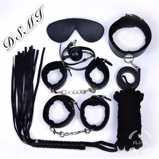 DSMI 3099 特価　高品質SM用品7点セット　黒　制服誘惑　コスプレ衣装(小道具)