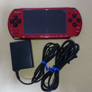 プレイステーションポータブル(PlayStation Portable)の【動作OK+メモステ付】PSP-3000 限定本体レッド/ブラック(携帯用ゲーム機本体)