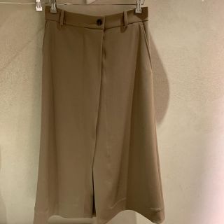 セリーヌ(celine)の【新品未使用】CELINE スリットスカート コットン ベージュ size36(ロングスカート)