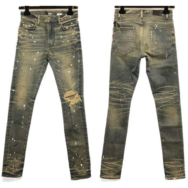 AMIRI 18AW 膝クラッシュ デニム 青 30 新品 アミリ artistの通販 by AMIRI 18AW 膝クラッシュ デニム 青 30 新品 アミリ artistの通販 by