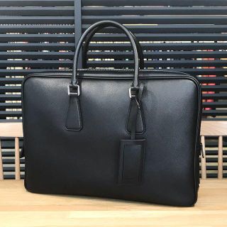 プラダ(PRADA)の新品未使用 プラダ ビジネス バッグ ブリーフケース メンズ 黒 ブラック(ビジネスバッグ)