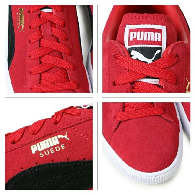 PUMA(プーマ)の最値定価1万!新品!プーマ スエードクラシック+高級スニーカー 赤白黒 25cm メンズの靴/シューズ(スニーカー)の商品写真