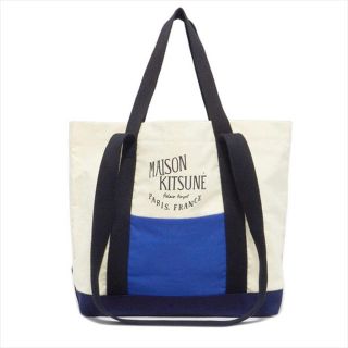 メゾンキツネ(MAISON KITSUNE')のメゾンキツネ  トートバッグ ブルー 美品(トートバッグ)