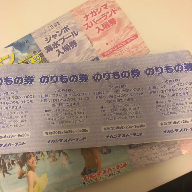 長島スパーランド ジャンボ海水プール チケット チケットの施設利用券(プール)の商品写真