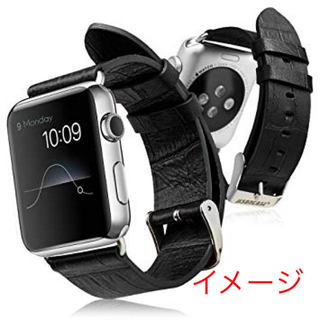 アップルウォッチ(Apple Watch)のapple watch本革黒ベルト 38mm用(レザーベルト)